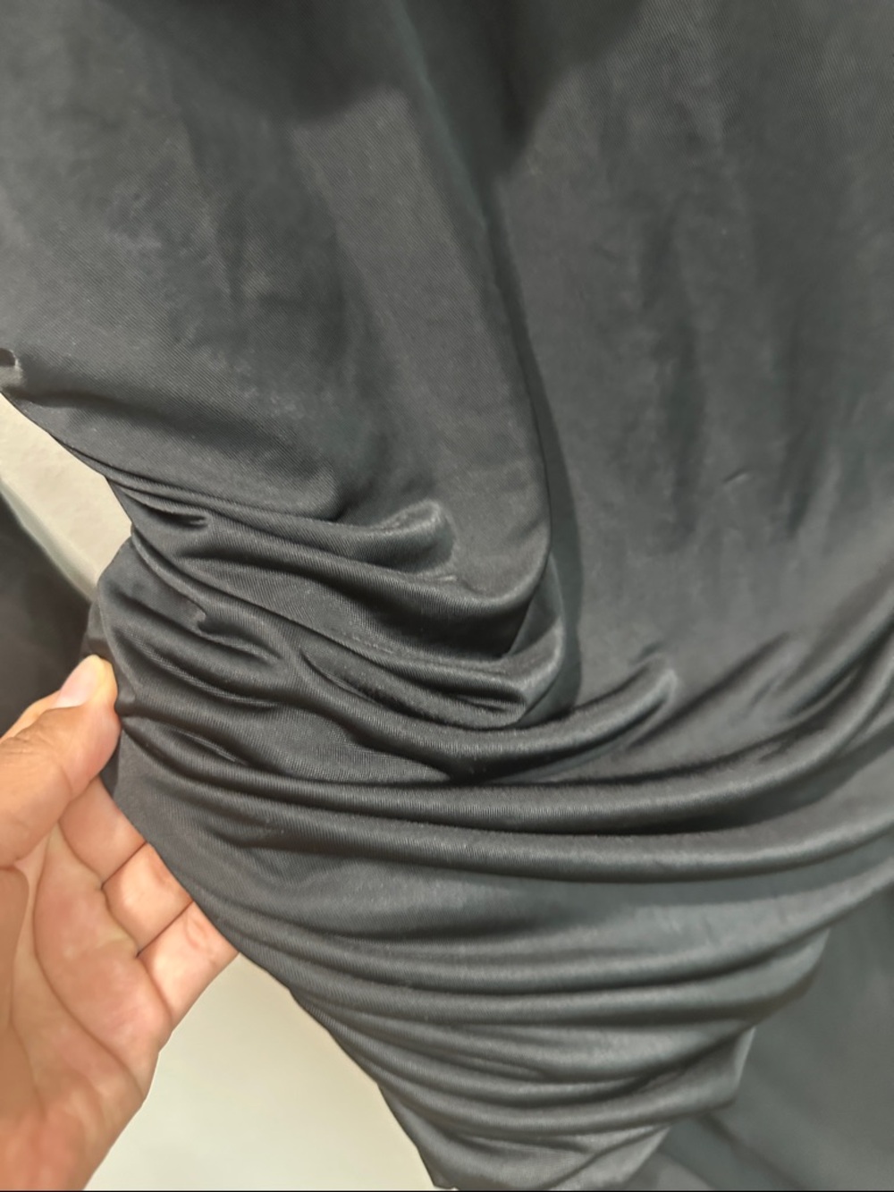 Meshki Black Sheer Ruched Maxi Dress - Picture 5 of 12